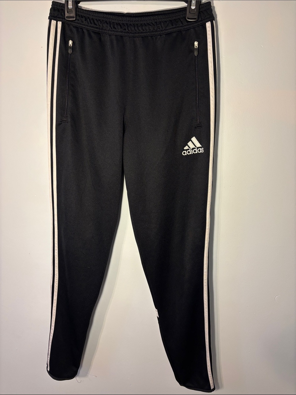 adidas Black Jogger Pants with White Side Stripes